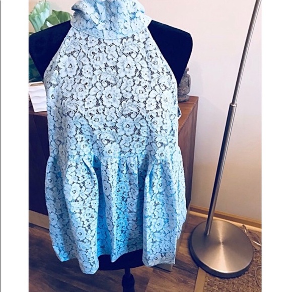 Zara Blue Lace Top - Picture 6 of 9